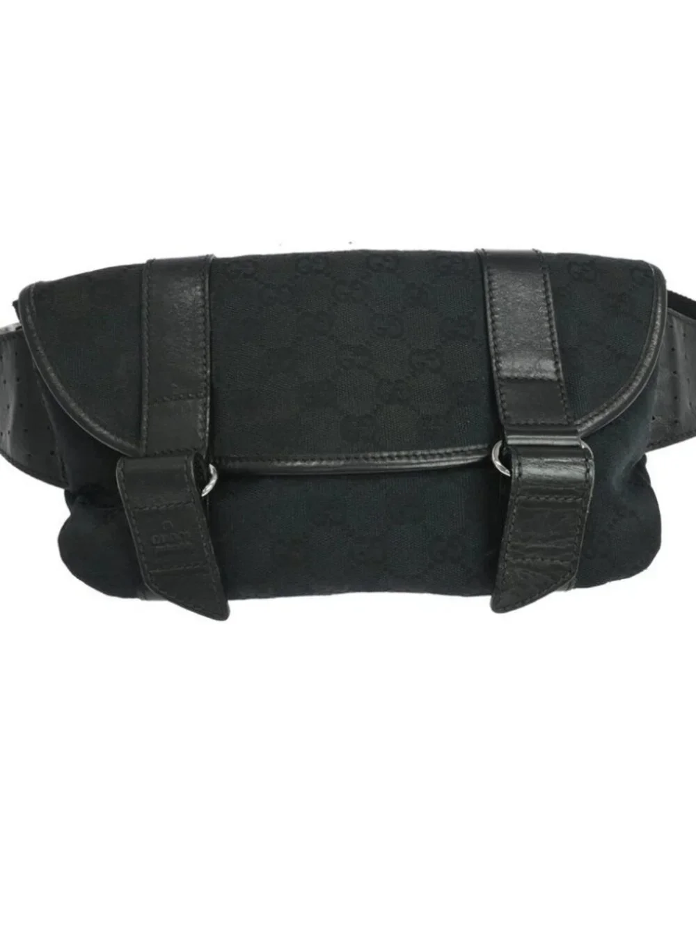Gucci Black GG Canvas Body Bag Waist